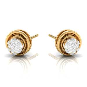Boucles d'oreilles de style Hip Hop en or massif 14 carats pour femmes VVS Moissanite Diamond Stud Stars avec style glacé en argent 925 de luxe - Product Image 1