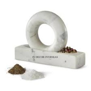 Mortero y mortero hecho de mármol blanco de alta calidad de forma redonda con molinillo de hierbas y especias con Base de Metal chapado en oro al precio más bajo - Product Image 3