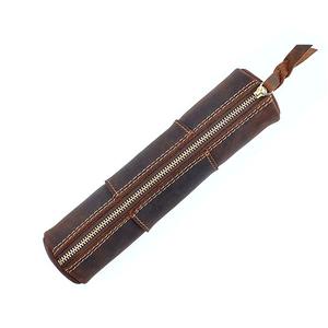 Étuis à crayons de luxe étui à stylos en cuir petite pochette à crayons à fermeture éclair fournitures de bureau scolaire sac à stylo en cuir classique - Product Image 5