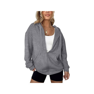 LOGOTIPO de impresión personalizada Sudaderas con capucha y sudaderas para mujer 100% Sudadera con capucha de algodón jersey de gran tamaño sudaderas con capucha de peso pesado en blanco para mujer - Product Image 1