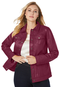 Blouson unisexe décontracté en toile enduite et cuir, style vintage, imperméable, à fermeture éclair, manches classiques, pour automne-hiver - Product Image 3