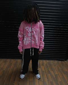 Sudadera con Capucha Extra Grande Estampada Personalizada 2025, 100% Poliéster, Lavado Ácido, Estilo Vintage, con Pedrería, para Hombre - Product Image 4