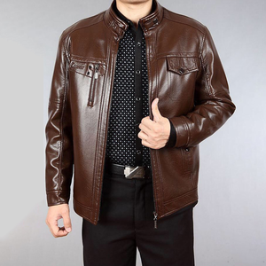 Chaquetas de Cuero al por Mayor 2025, Chaqueta de Motociclista Acolchada para Hombre, con Logotipo Personalizado, Cuello Alto, Logotipo Frontal - Product Image 3