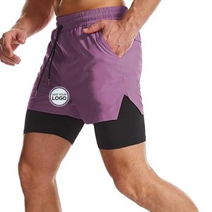 Pantalones cortos de gimnasio de entrenamiento Anti 2 en 1 Pantalones cortos atléticos Liner Short - Product Image 5