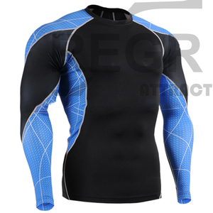 Maillot de sport Rash Guard en tissu BJJ, conception personnalisée gratuite, manches longues, polyester uni, vente en gros, sublimation personnalisée pour hommes, OEM, GSM - Product Image 1