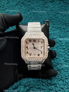 Montre-bracelet à mouvement automatique Iced Out Hiphop Style Premium Quality Branded Luxury Unisex Fashion Moissanite Diamond - Product Image 2