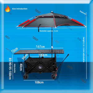 Chariot utilitaire pliable en bois compact pour jardin, camping, extérieur, amovible pour le shopping, le rangement, les outils, personnalisable OEM - Product Image 4