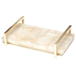 Marbre personnalisé luxe décoratif en laiton couvercle bord bidons plateau luxe marbre or bord blocs à découper Design créatif - Product Image 5