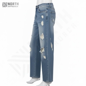 Pantalones Vaqueros Casuales de Mezclilla para Hombre, de Cintura Media, Ligeros, de Secado Rápido, con Parches Bordados Personalizados - Product Image 3