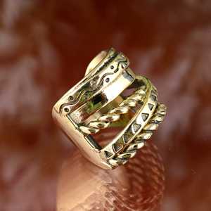 Bague de luxe en laiton, style bohème tribal pour femme, finition laiton antique, ethnique, large, multicouche, vente en gros/OEM/ODM - Product Image 3
