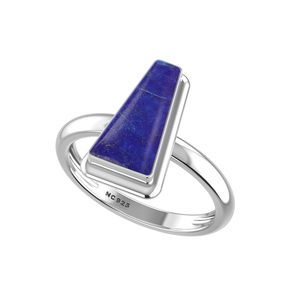 925 Sterling Silver High Finish Bezel Setting <b>Lapis</b> <b>Lazuli</b> Gemstone Mix Shapes Classic Wedding Party Trendy Fashionable Unisex - Product Image 4
