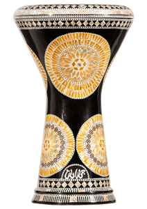 Auténtico Gawharet El Fan, Medallón Dorado Solar de Aluminio Hecho a Mano, Sombaty Darbuka de 23 cm para Doumbek - Product Image 6