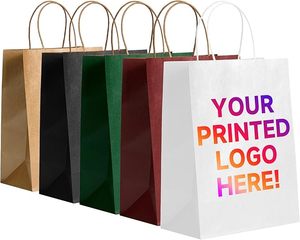 Custom Printed Kraft Paper Shopping <b>Bags</b> Laminated Retail Gift <b>Bags</b> With Logo Handle - Product Image 1