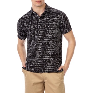 Nouveau design 2025 – Chemise homme à manches courtes en maille anti-plis avec imprimé et broderie personnalisée sur le devant (Spandex/Polyester) - Product Image 1