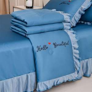 600TC Premium High 100% Egyptian Cotton Bed Skirts Silky Soft <b>Cool</b> Breathable Waterproof Set Sheet Pillowcase <b>Duvet</b> <b>Cover</b> - Product Image 4