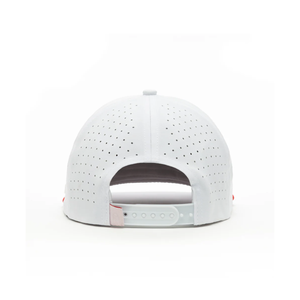 Sombrero deportivo con orificio cortado con láser de 5 paneles, Parche de goma de silicona con Logo, Etiquetas tejidas impermeables hidráulicas, gorra de béisbol personalizada de Golf con cuerda - Product Image 4