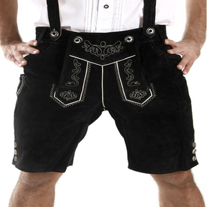 2024 pantalones cortos de cuero Oktoberfest tradicionales respetuosos con el medio ambiente de cuero genuino Casual corto sublimado logotipos servicio OEM al por mayor - Product Image 4
