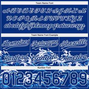 Short personnalisé Royal White 3D Pattern Waves Basketball Shorts Sportswear industrie de l'ommiz - Product Image 3