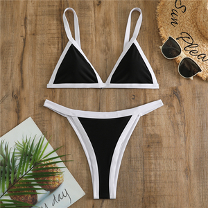 ชุดว่ายน้ำบิกินี่ทูพีซสายหนังของผู้หญิงชุดว่ายน้ำสามเหลี่ยมชุดชายหาดเซ็กซี่ใหม่2024มีในสต็อก - Product Image 5