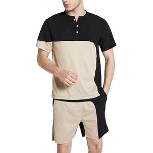 Men's Casual Summer <b>Short</b> <b>Sleeve</b> <b>Sweatshirt</b> and <b>Shorts</b> Set Customized Breathable Knitted Print T-Shirt Collection 2026 - Product Image 1