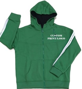 OEM de alta calidad de color personalizado logotipo 100% de algodón en blanco cremallera sudaderas con capucha Unisex Zip up sudaderas con capucha para hombres, mujeres y jóvenes - Product Image 1