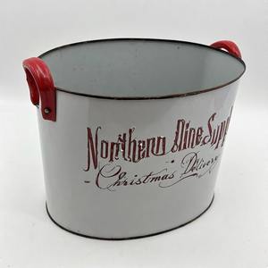 กระถางตกแต่งซานตาคลอสโกรฟเหมาะสำหรับการจัดแสดงทางเข้าตามฤดูกาลที่มีพื้นผิวโลหะและการจัดดอกไม้คริสต์มาส - Product Image 1