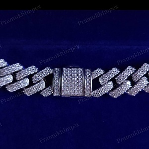 14mm VVS Moissanite diamantes tachonado Hip Hop lujo S925 plata Iced Out cadena de eslabones cubanos para rapero joyería fina para proveedores - Product Image 2