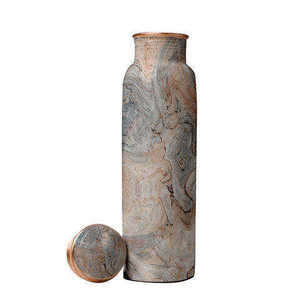 Botella de Agua de Cobre Puro con Estampado Esmaltado, la Más Popular para Uso en Interiores, Hogar, Villa u Hotel, Elegante Botella de Cobre para Bebidas - Product Image 1
