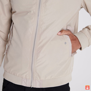 New Arrival Coated Nonwoven Stand Collar Bomber <b>Jacket</b> <b>Long</b> Sleeves Light Casual Sports Wear Custom Design Embroidery Canvas - Product Image 6