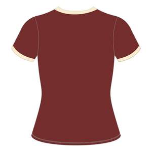 HBCU femmes instruites Chenille contraste garniture sonnerie t-shirt marron avec lettres brodées neutres coton collégial Campus t-shirt - Product Image 3
