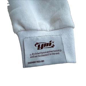 Sweat-shirt ample oversize 100% coton, vêtement de rue, coupe ample, impression bouffante 3D, ourlet brut, court XS, polaire française, unisexe - Product Image 4