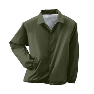 Veste de coach en nylon vierge avec logo personnalisé, saison hivernale, logo imprimé à l'écran, veste brodée, couleur noire - Product Image 1