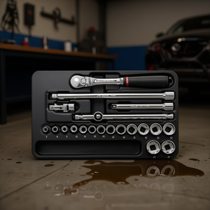 Juego de Llaves de Trinquete Neumáticas Usag de 20 Piezas con Vasos Poligonales e Insertos para Acceso Multiángulo y Uso Versátil - Product Image 3