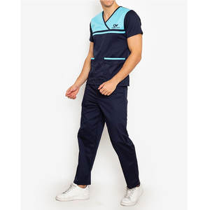 2025 conjuntos de uniformes de hospital elásticos de punto para hombres, uniformes de personal de farmacia de alta calidad - Product Image 2