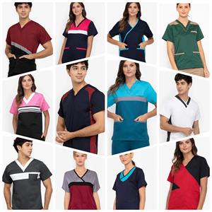 Ensemble de blouses et pantalons médicaux tricotés unisexes pour femmes, marque privée - Product Image 1