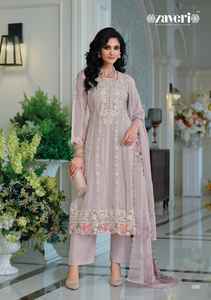 Festival Wear Organza doux avec impression numérique et broderie Costume Salwar Approvisionnement en gros d'usine de Surat au taux le plus bas - Product Image 5