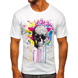 เสื้อยืดพิมพ์ลายผู้ชาย ผ้าฝ้าย 100% สีขาว เนื้อผ้าเจอร์ซีย์ 280 กรัม พิมพ์ลายสกรีน ลาย Solid New Journey แขนสั้น ทรงปกติ สวมใส่สบาย - Product Image 1