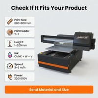 Printer UV Flatbed 6090 Dengan Pilihan Head XP600 I1600 I3200 Area Cetak 600 X 900 mm untuk Produksi Sampel Ubin Dekoratif