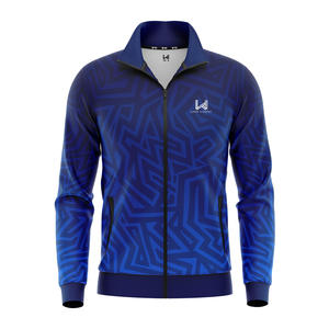 Vêtements de sport personnalisés pour hommes, fermeture éclair complète, respirant, veste de survêtement avec logo imprimé personnalisé, coupe ample pour les services formels OEM ODM de printemps - Product Image 1