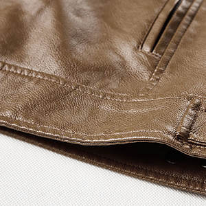 Chaqueta de piel de vaca auténtica para hombre, informal, de talla grande, con cuello levantado, tela de lona ecológica, diseño de moda de invierno, Pakistán bajo - Product Image 4