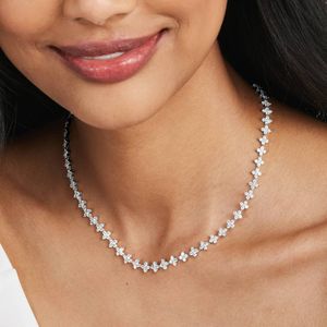 สร้อยคอเพชรเจียระไนขนาด20นิ้วสำหรับทำแล็บชุบเงิน/ชุบทองชุดง่ามเทนนิสสีเหลืองทองของขวัญแต่งงานสำหรับทันสมัย - Product Image 5