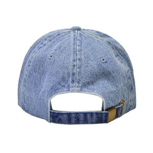 Gorra de béisbol de mezclilla azul claro clásica 100% algodón tamaño ajustable lavable a máquina estilo deportivo - Product Image 2