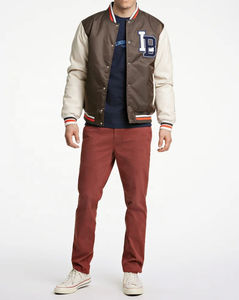 Veste de course personnalisée pour hommes, blouson bombardier brodé en satin, manteau coupe-vent avec col montant, vêtements d'hiver pour les fans de baseball - Product Image 1