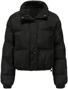 Vente en gros manteau d'hiver court matelassé de haute qualité pour femmes col montant veste zippée vêtements d'extérieur en tissu de toile durable - Product Image 5