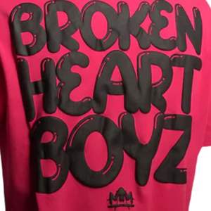 Broken Heart Boyz Premium <b>T</b> <b>Shirt</b> for Men and <b>Women</b> Bold Letter Print Pink Cotton Oversized Streetwear Tee - Product Image 4