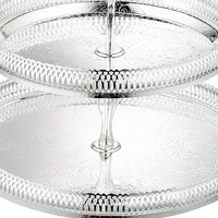 Vente chaude de serveur de piédestal de gâteau à deux niveaux de style contemporain riser de vitrine de dessert personnalisé au prix de gros