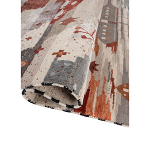 Alfombra Freedom Manchaha de Lana y Seda de Bambú Anudada a Mano, Color Marfil, 10 mm, para Sala de Estar, Pasillo, Diseño Rectangular Novedoso, LES-8404 - Product Image 2