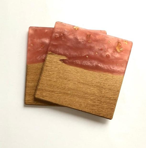 Juego de Posavasos de Madera y Resina Epoxi Ecológicos de Lujo, Estilo Indio, Grosor Personalizado, para Decoración del Hogar, Vajilla Saniya - Product Image 2