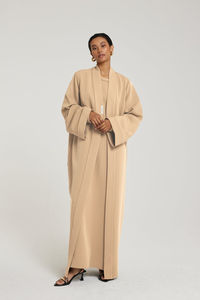 2025 OEM Kimono Outwear <b>Abaya</b> High Stretch Soft Thicker Polyester Fabric Muslim Women V Neck Long Sleeve Ramadan <b>Wedding</b> - Product Image 4