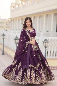 Ropa de fiesta de Bordado de hilo pesado de excelente calidad Lehenga Choli con Elegante ropa étnica india Dupatta de lujo - Product Image 4